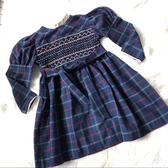 Vintage Other - Vintage Toddler Girls Blue Plaid Schoolgirl Dress
